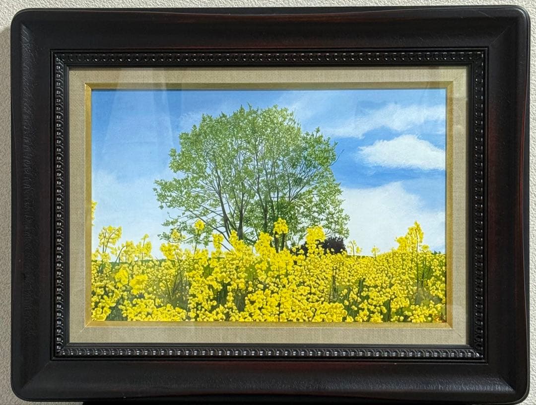 洋画家・百瀬智宏 【花の風】風景画 油彩画 在銘　送料込み