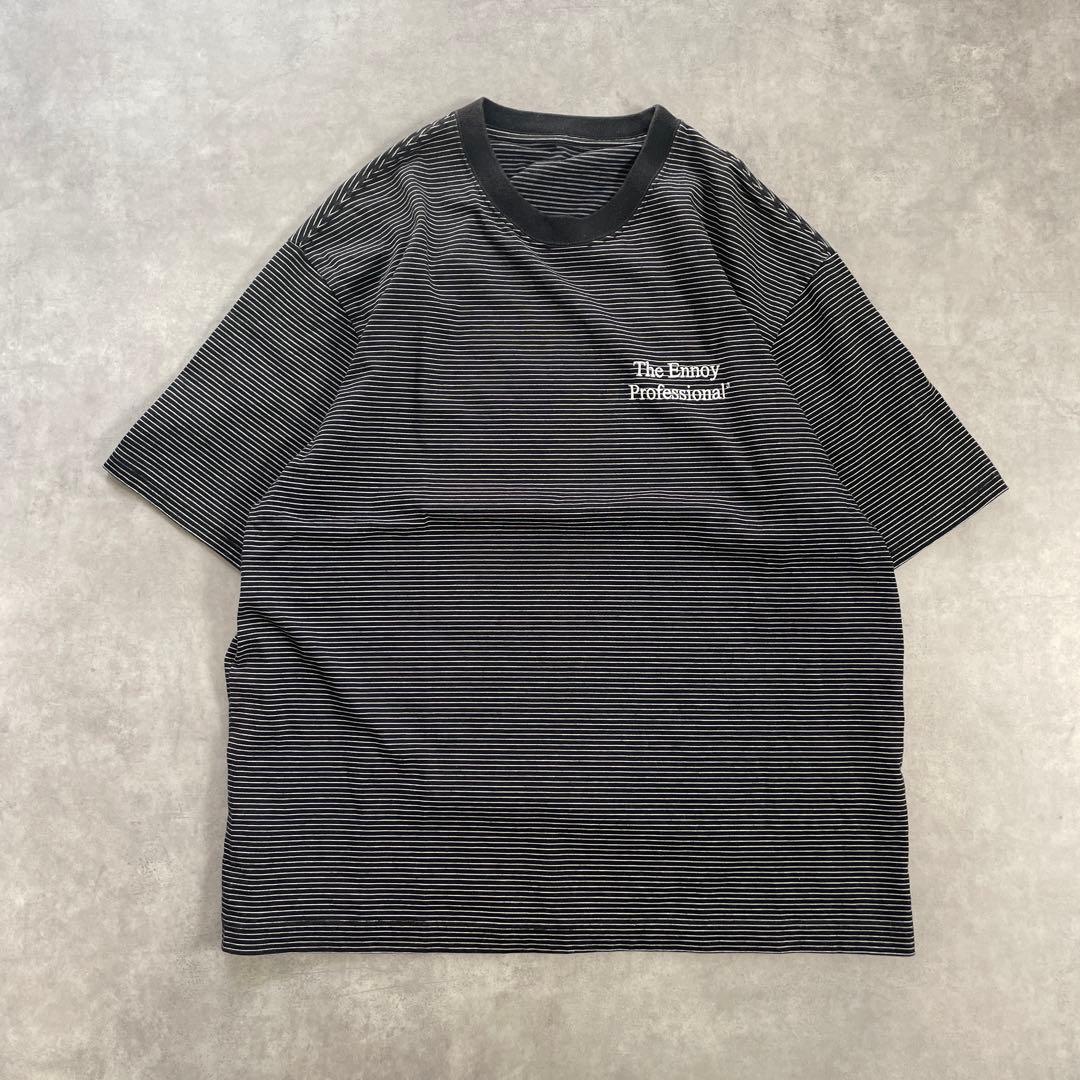 Ennoy ボーダーTシャツ ブラックxl