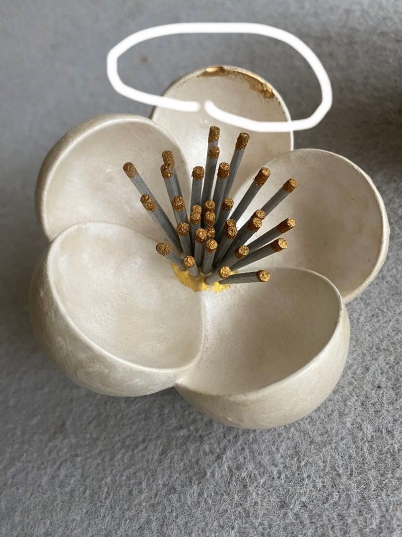 【京都・東哉製】梅華・紅白／梅の花・置物（修復品）