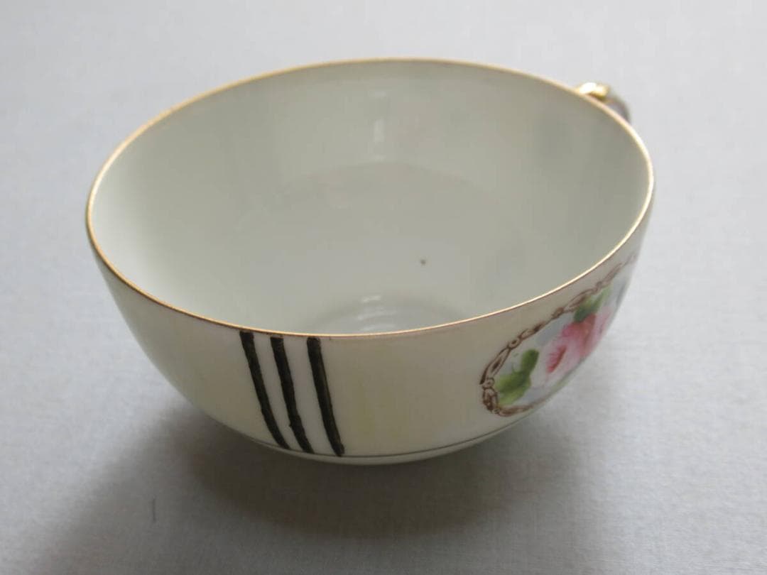 ◇美品 大正後期 定価4万！オールドノリタケ 金彩金盛 薔薇 カップ