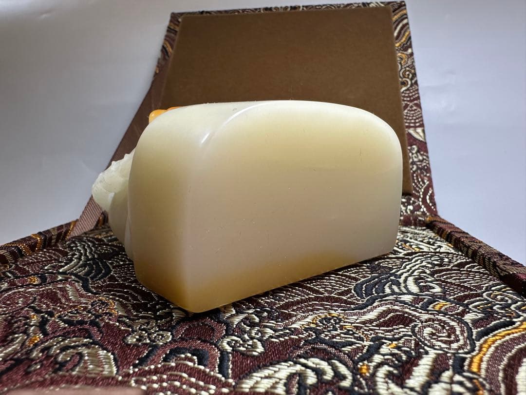 花鳥】 蓮花 鳥 大材 美品 高級印材 篆刻 印石 寿山石 芙蓉 巧色