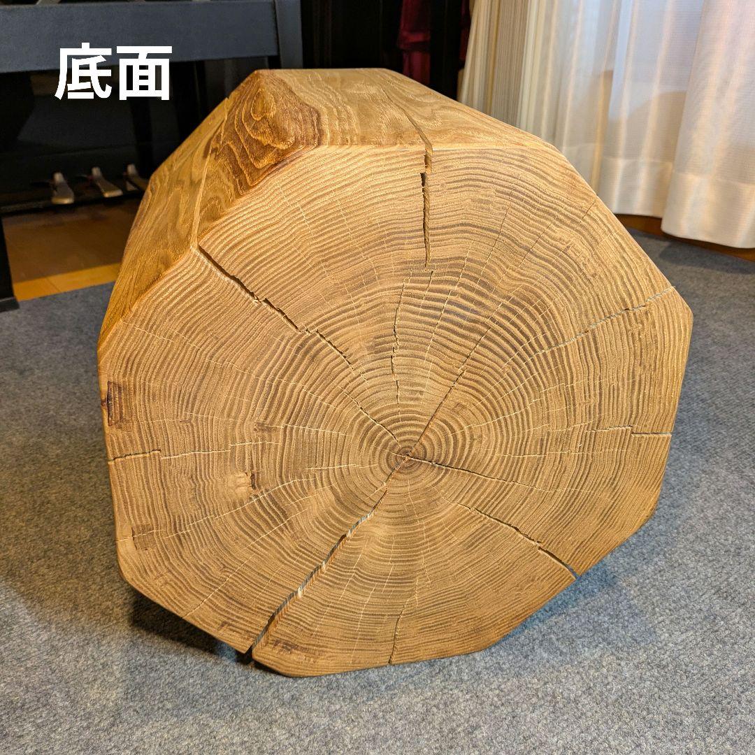 ピーナッツ様確認用　栗　八角形　天然木　椅子　スツール　高さ約41.5㎝