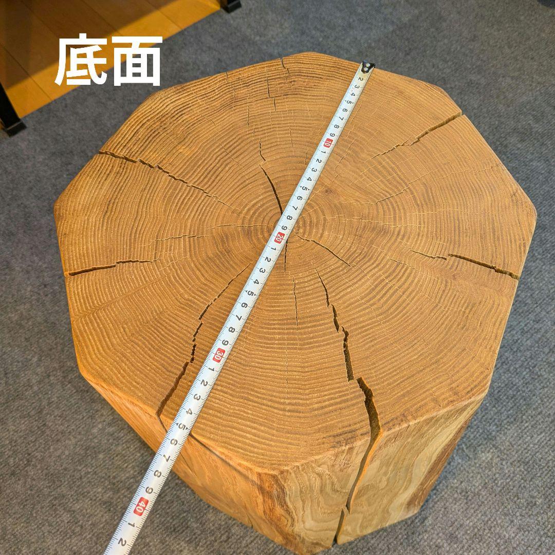 ピーナッツ様確認用　栗　八角形　天然木　椅子　スツール　高さ約41.5㎝