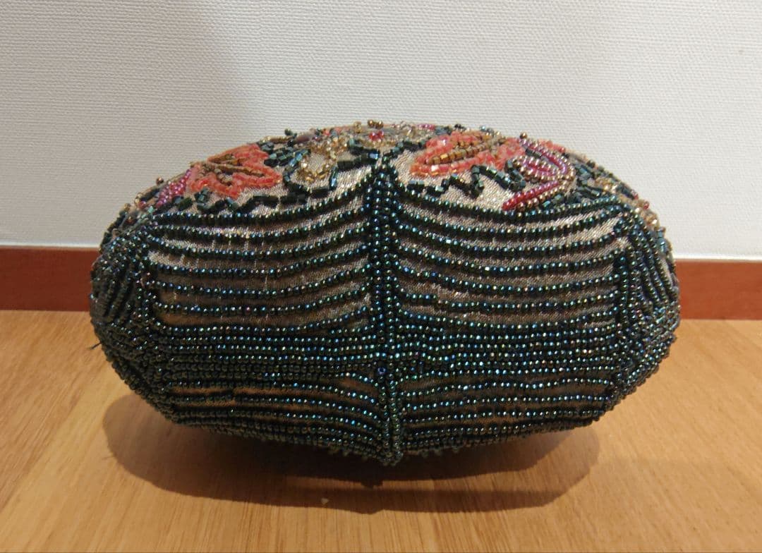 総ビーズ　バッグ　和装　洋装　ハンドバッグ　レトロ　昭和　がま口