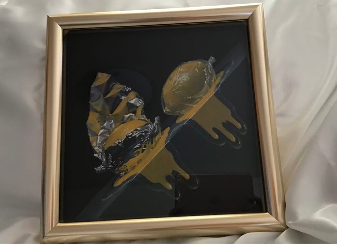 絵画　作家様　山口貞次　檸檬　インテリア　黒