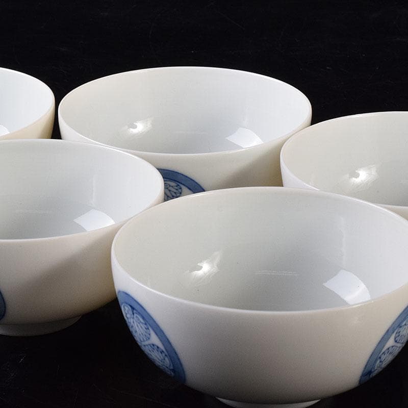 瀬戸焼 古陶園 竹鳳窯 伊藤伊平作 染付 葵紋 汲出茶碗