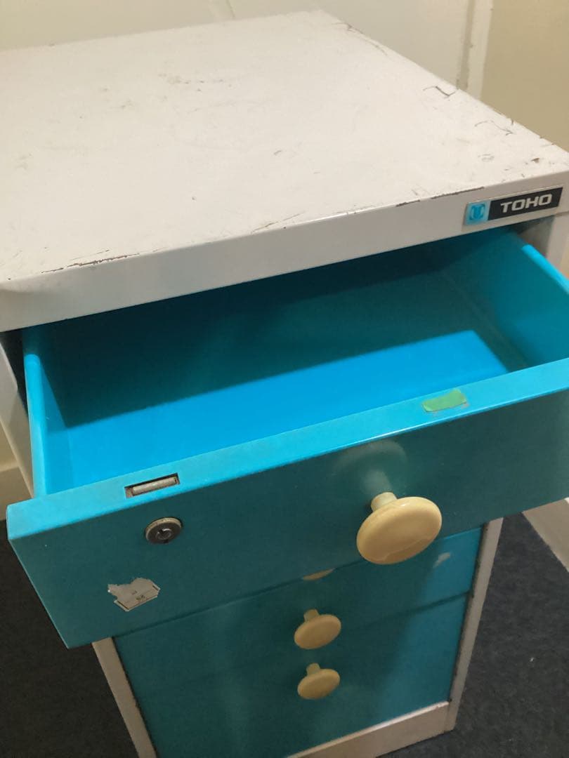 TOHO スチール キャビネット 引き出し 事務用品レトロポップカラー