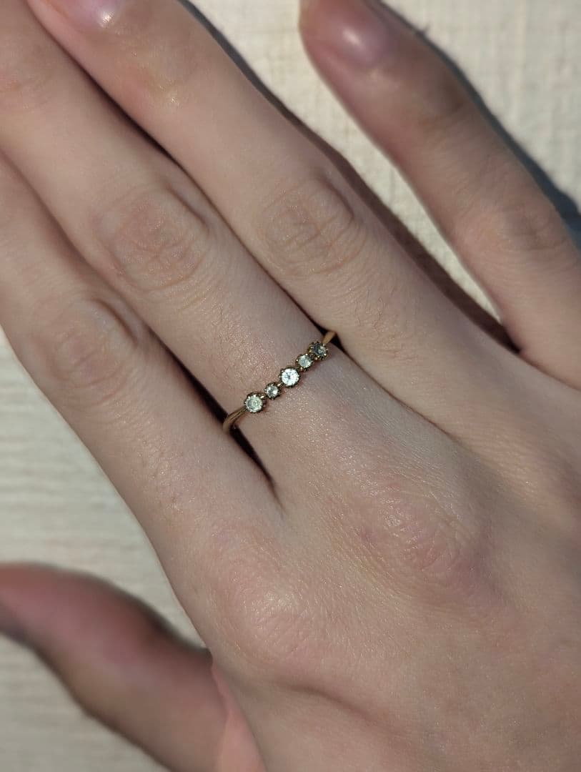 シエナ　K10　エクラ　ホワイトトパーズリング　9号