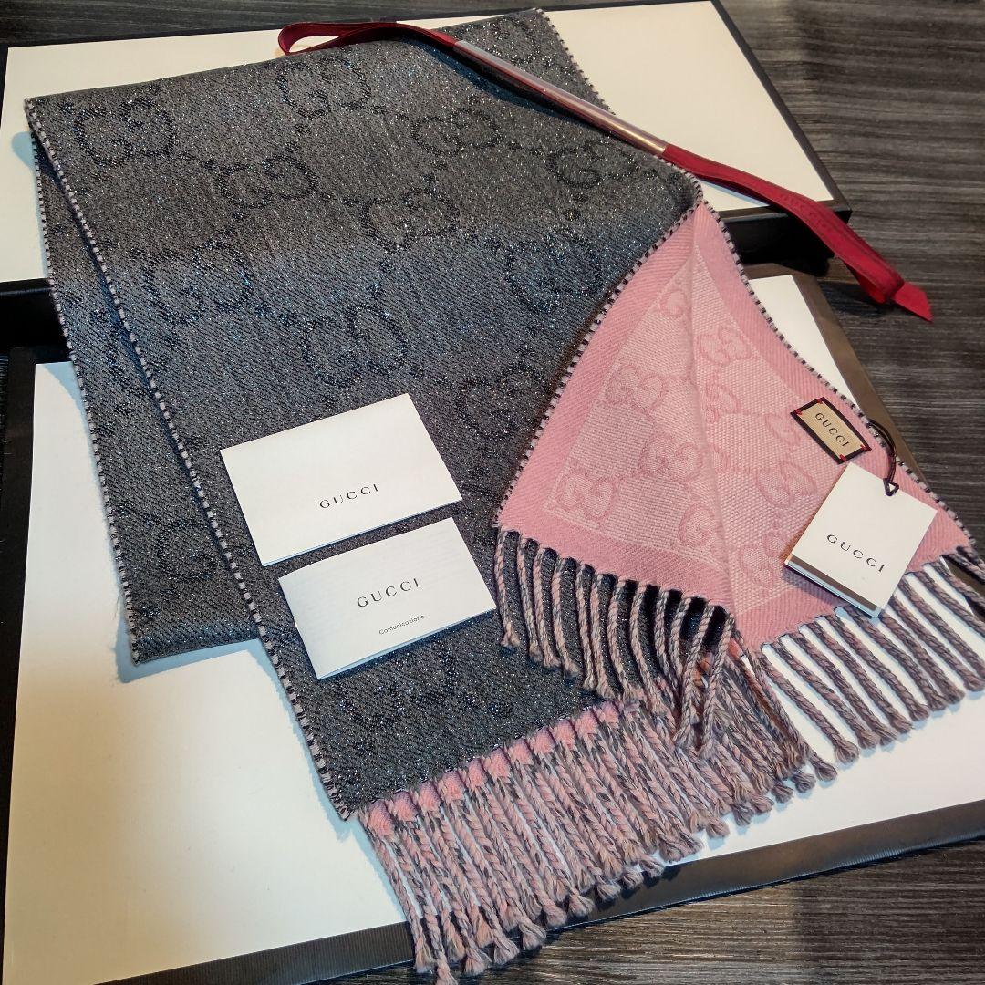 ❤新品箱袋付❤最高級ウール❤GUCCI❤マフラー ストール ショール