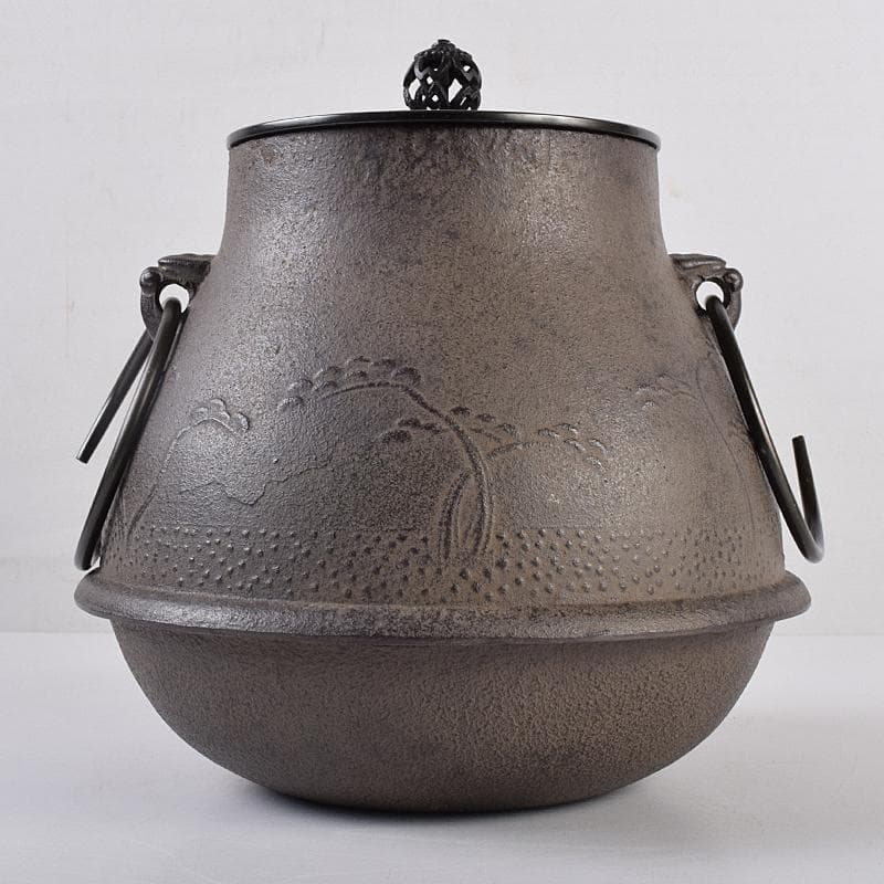 煎茶道具 釜師 菊地政光作 浜松文 鶴首釜 共箱 C R8884B - メルカリ