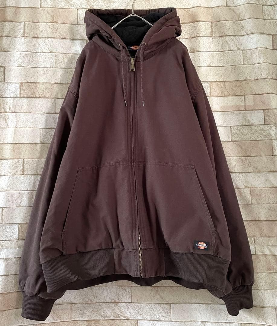 ディッキーズ アクティブジャケット 裏地フリース 刺繍ロゴ ブラウン 2XL ディッキーズ アクティブジャケット 裏地フリース 刺繍ロゴ ブラウン