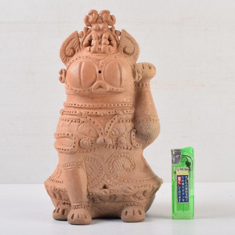 九ちゃん　縄文土偶形　招き猫　置物　V　9063