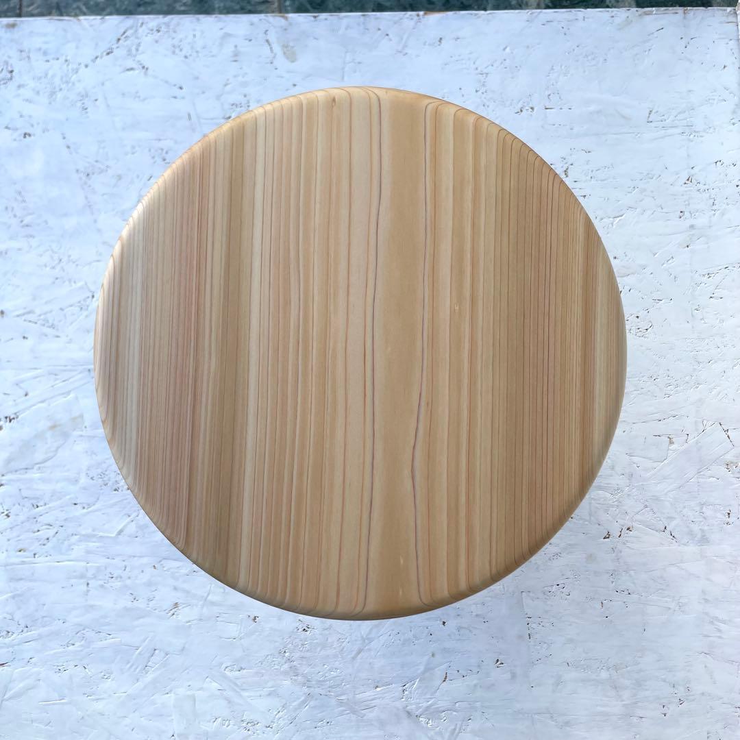 Aki 国産ひのき　丸椅子　木製スツール　4脚