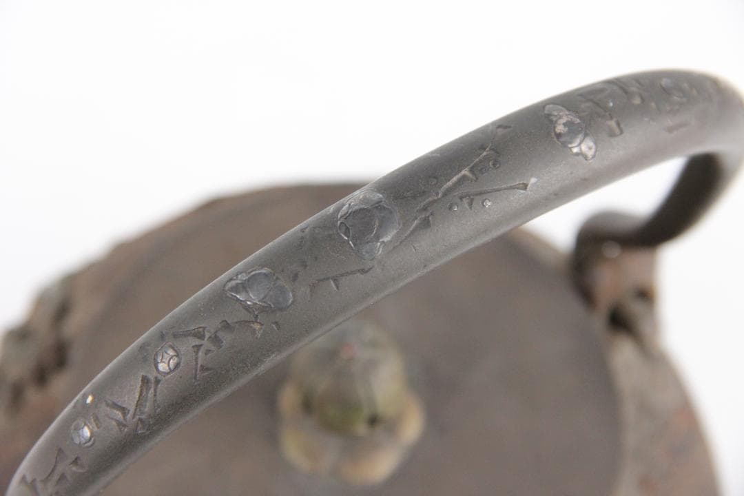 亀文堂 銀象嵌提手 梅図提手 月下湖景 琵琶湖