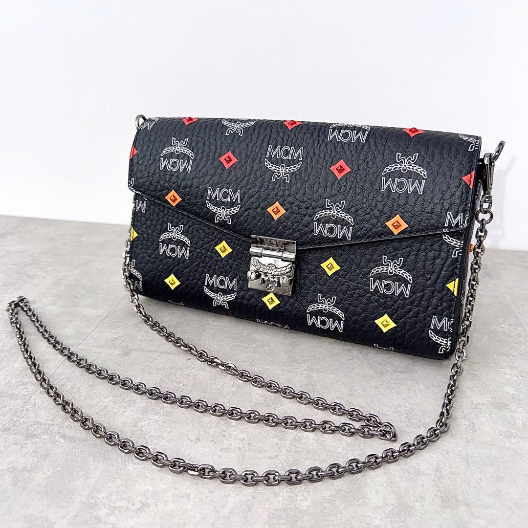 【美品✨️激レア】MCM ヴィセトス チェーンウォレット ショルダー マルチカラー
