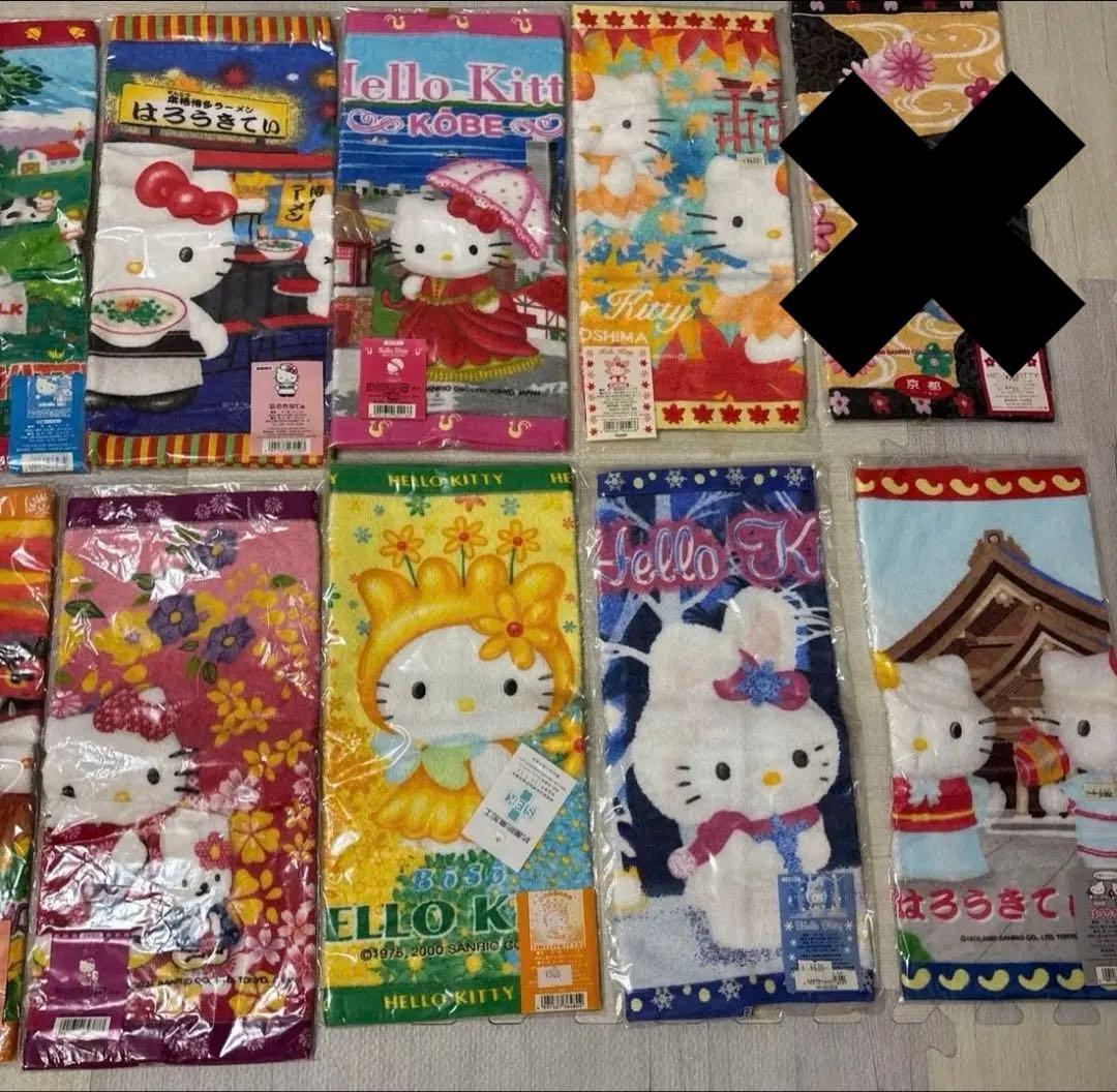平成レトロハローキティハンドタオル13枚まとめ売り①