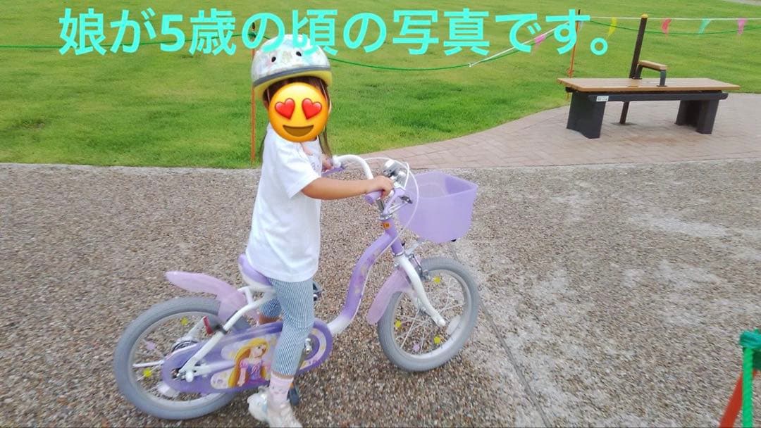 ラプンツェル 子供用自転車 紫色　値下げ中