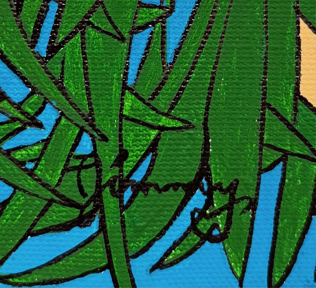 F4号】手描き油彩 ジミー大西 ジャングルの眼 サイン 落款 額縁 未使用