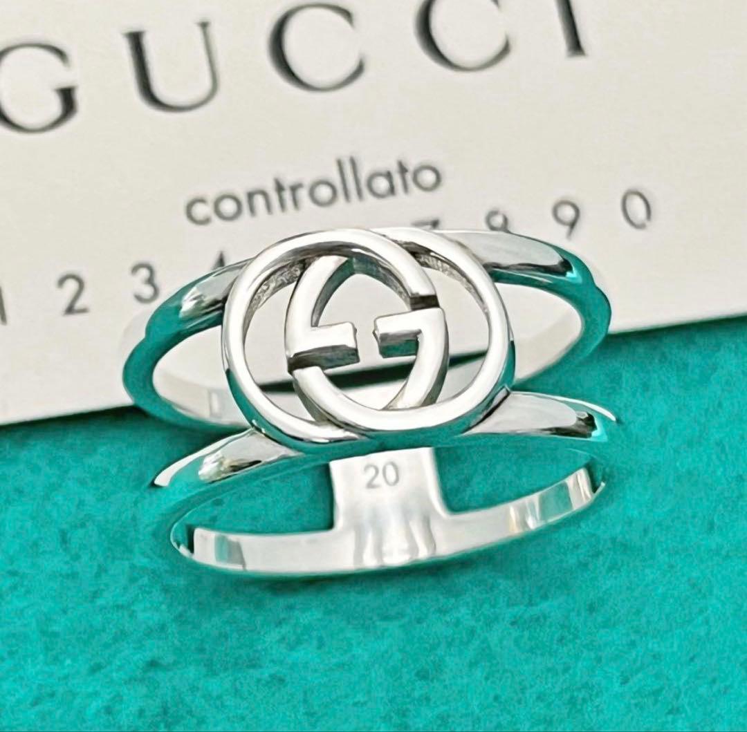 極美品‼️GUCCI 指輪　インターロッキングワイドリング　19号