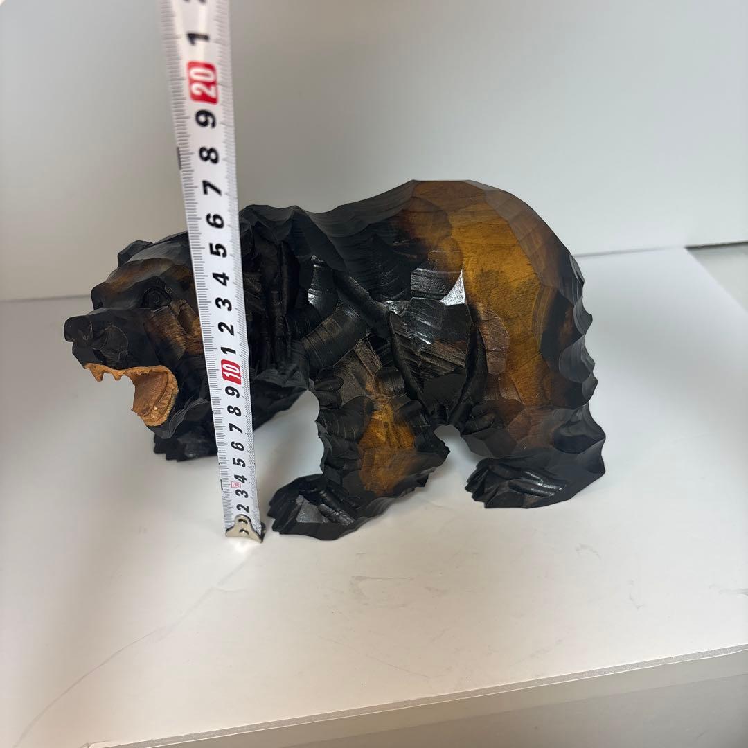 美品] 木製 熊 貞光作 北海道八雲 ￼木彫り 紙箱 - メルカリ