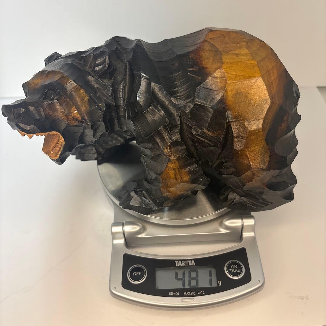 美品] 木製 熊 貞光作 北海道八雲 ￼木彫り 紙箱 - メルカリ