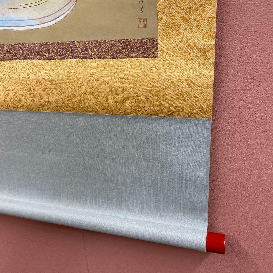 美品 掛け軸 大幅！ 上村松園筆「序の舞」美人画 浮世絵 年中掛け