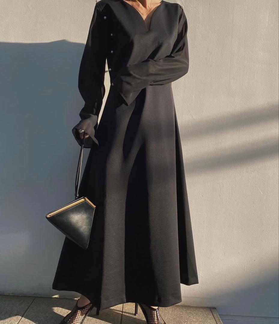AMERI CHIC PEARL DRESS 定価20,350円 ブラックM