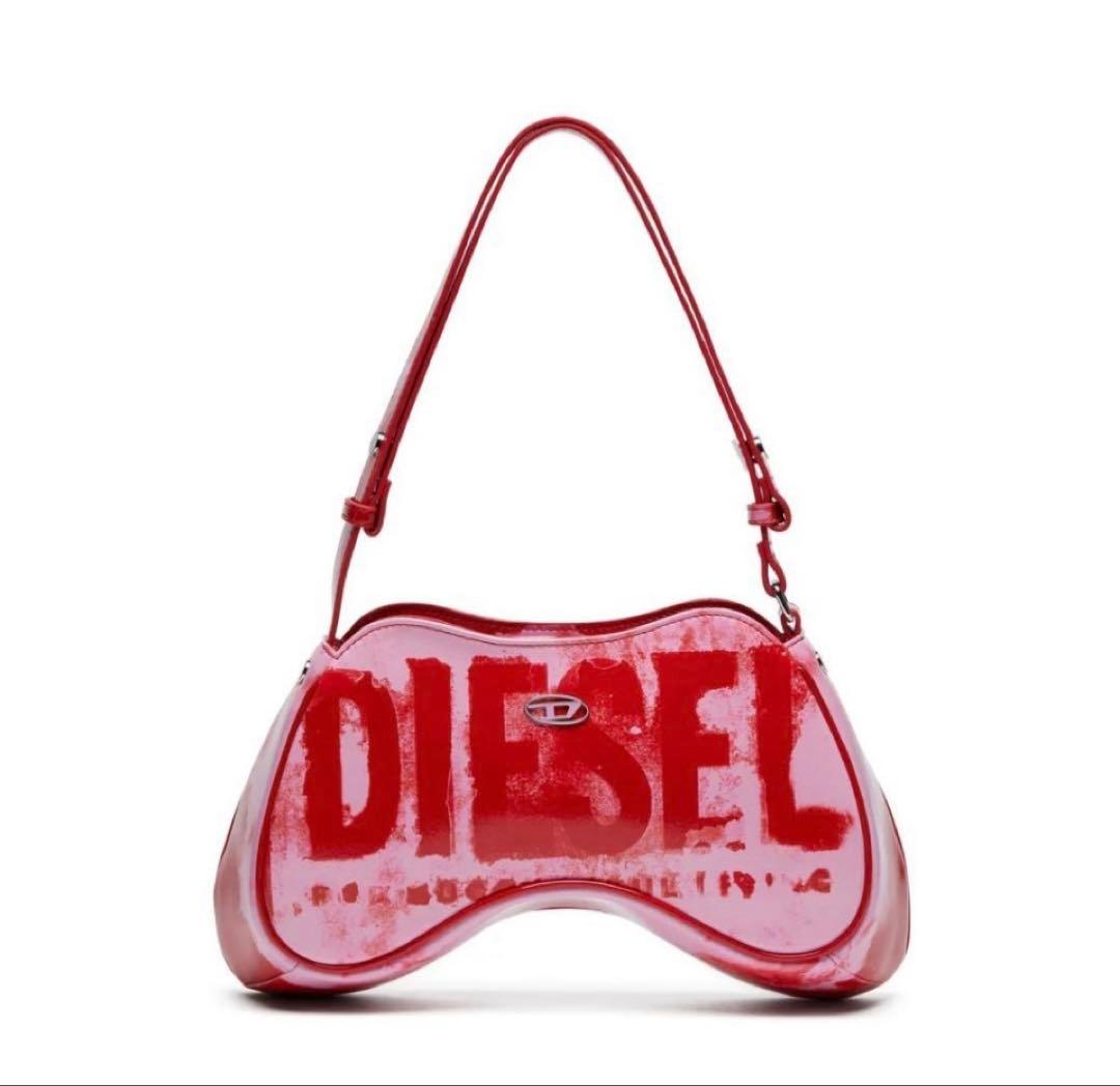 DIESEL ピンク ロゴ ハンドバッグ　ワンハンドル