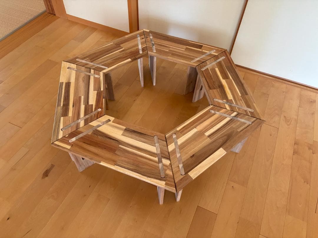 天然アロマ 東濃ひのき フリルスツール テーブル 無垢無塗装