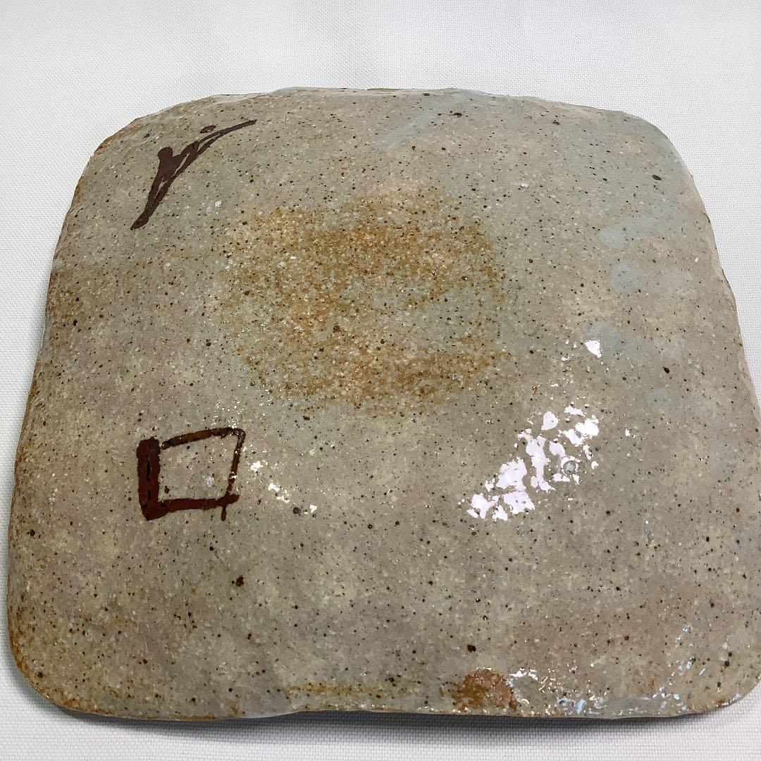 蔵珍窯【魯山人写し】銀彩草花文角向付四方皿 ①