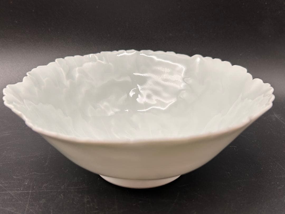 希少品】樋口一星 白磁 牡丹 中鉢 6客