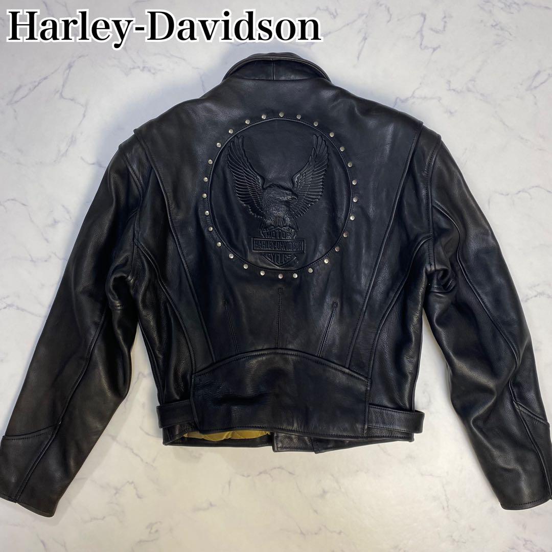 希少】ハーレーダビッドソン ダブルライダースジャケット L相当 バック