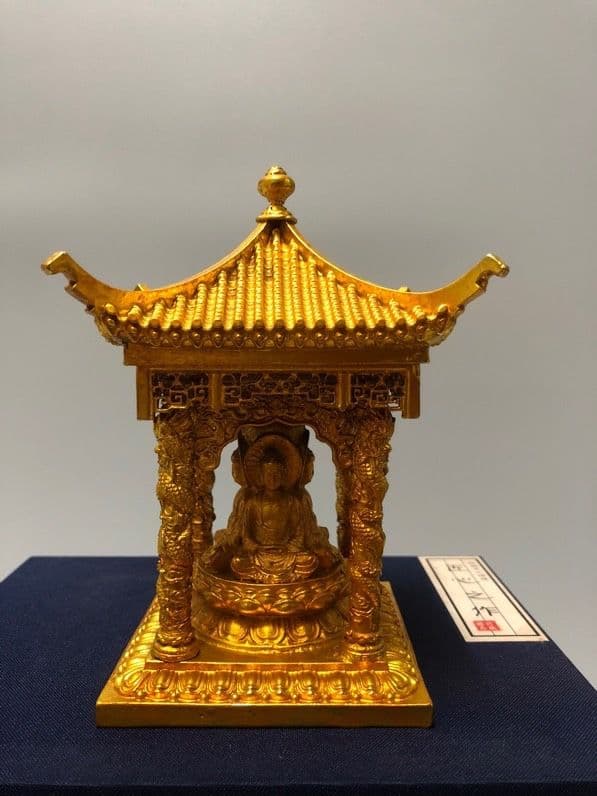 仏教美術 四面仏 亭子仏 銅製品 鎮宅辟邪 開運風水 招財 置物 工芸品