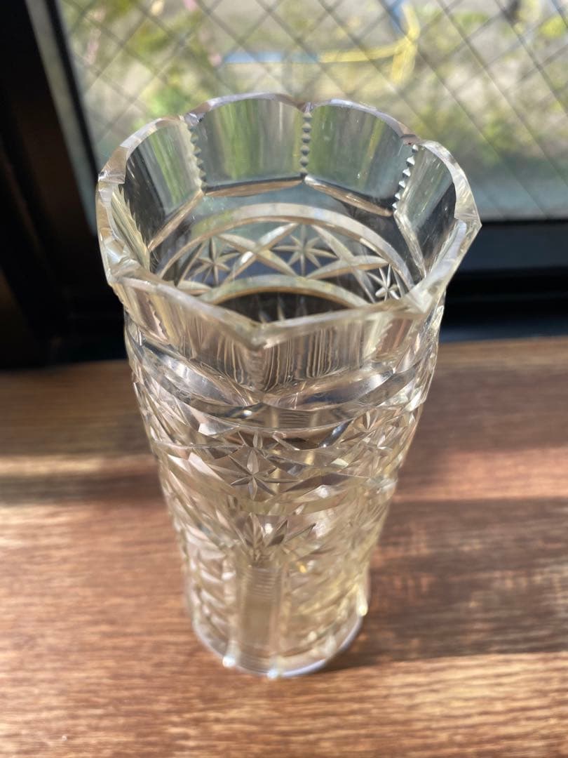 切子細工 花瓶 英国製アンティーク