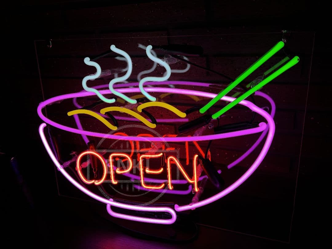 ラーメンボウル ネオンサイン OPEN ラーメン 飲食店 看板