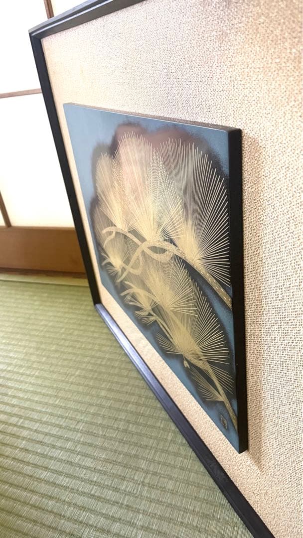 60年以上前の作品】角野岩次「寿松」輪島塗 沈金アート - メルカリ