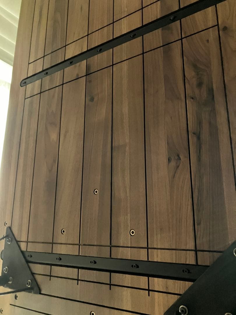 ウォールナット調ダイニングテーブル　アイアン4本脚