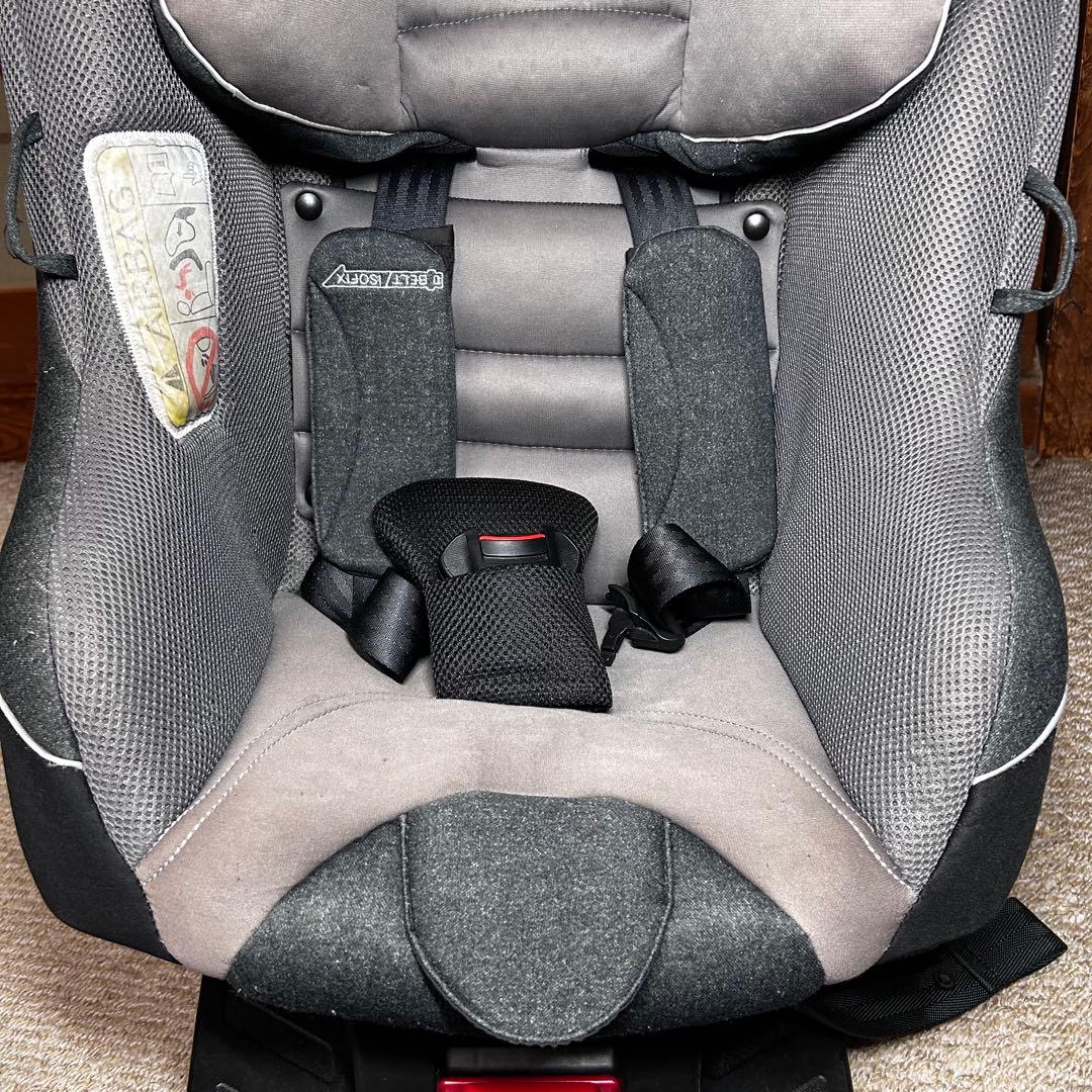 美品 アップリカ チャイルドシート クルリラ プレミアム ISOFIX グレー