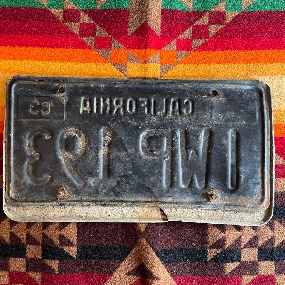 OLD カリフォルニア州アンティーク黒ナンバープレート　USAヴィンテージ西海岸