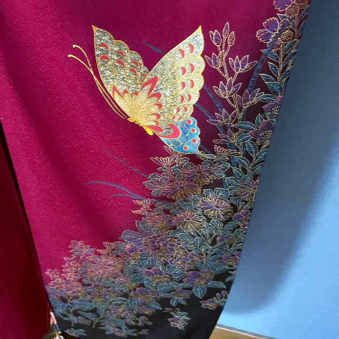 振袖フルセット 高身長 金彩友禅 成人式振袖 振袖 裄丈69 バタフライ