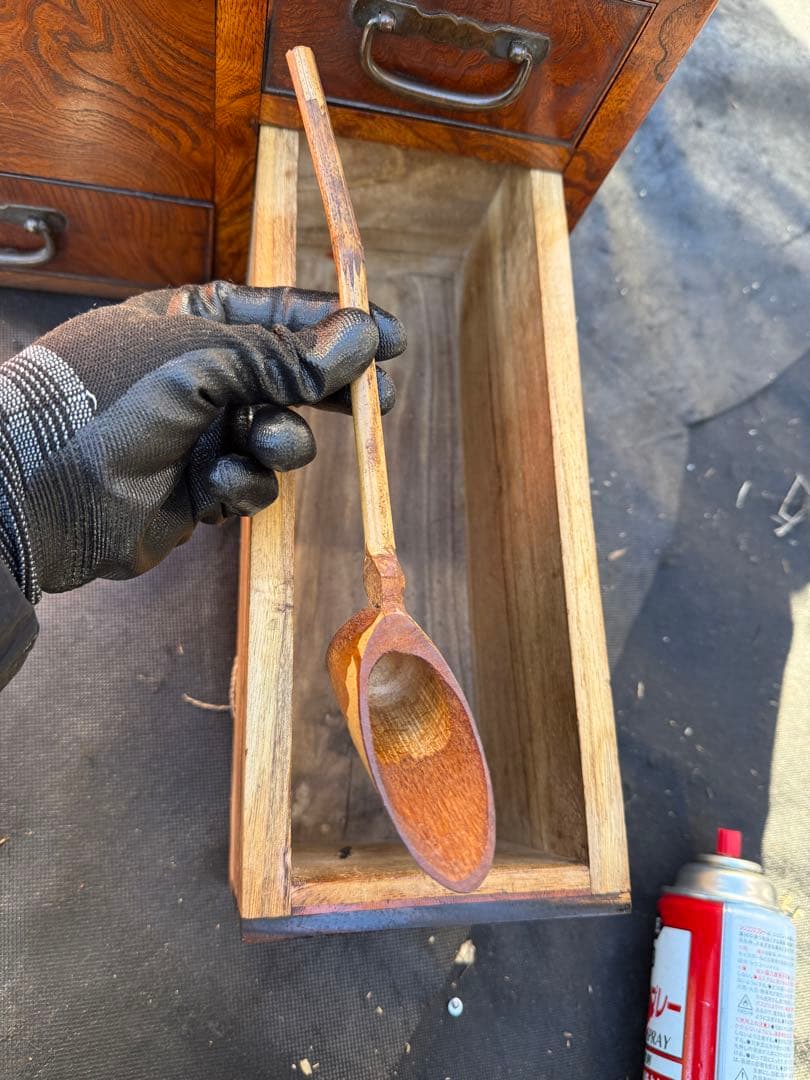 昭和初期 関東長火鉢 欅玉杢 木製 古民具 引き出し付 灰床 五徳 灰匙