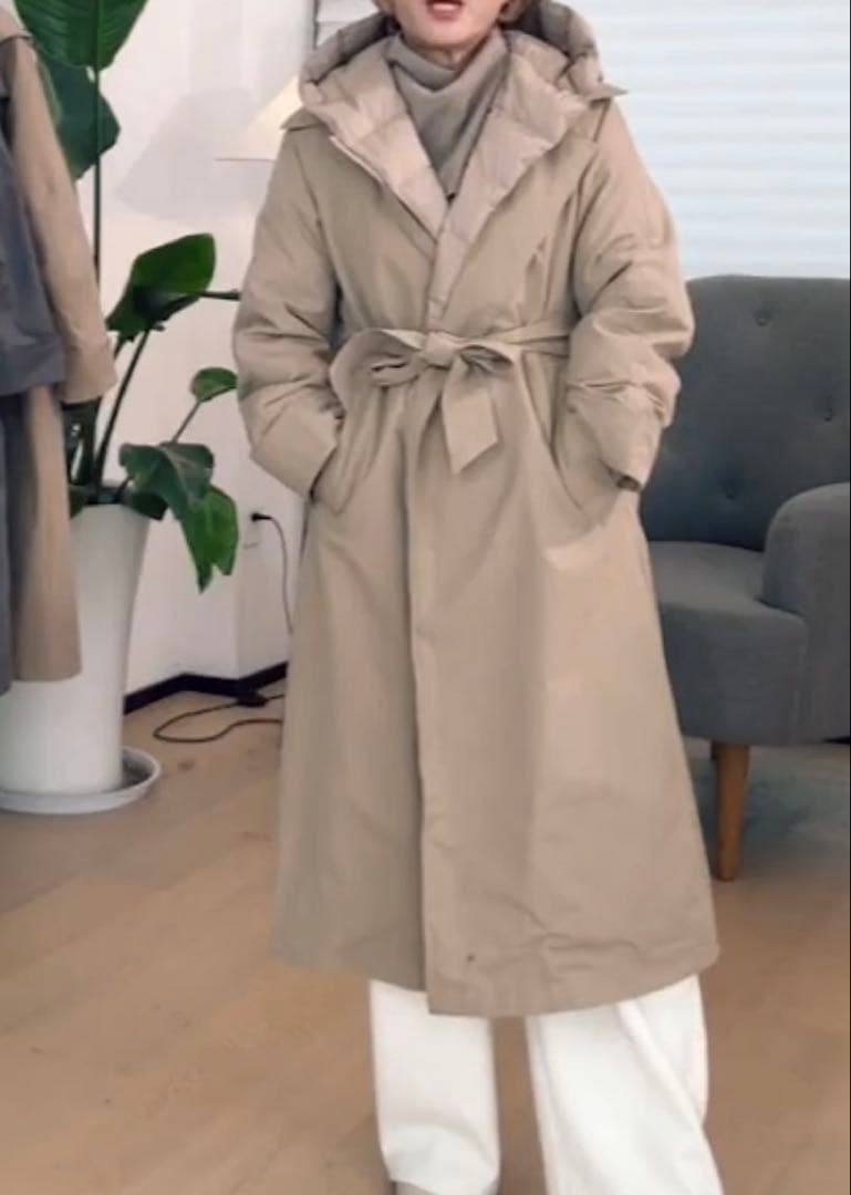 セブンフェアリーSeven fairy ロングダウントレンチコート ベージュ