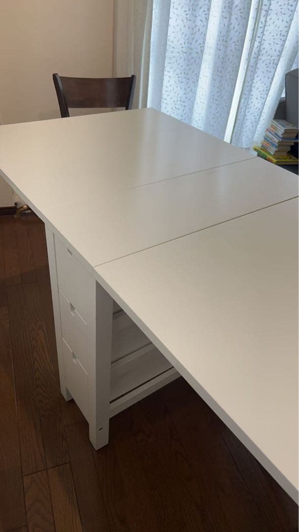 イケア　折りたたみ　テーブル　引き出し付き