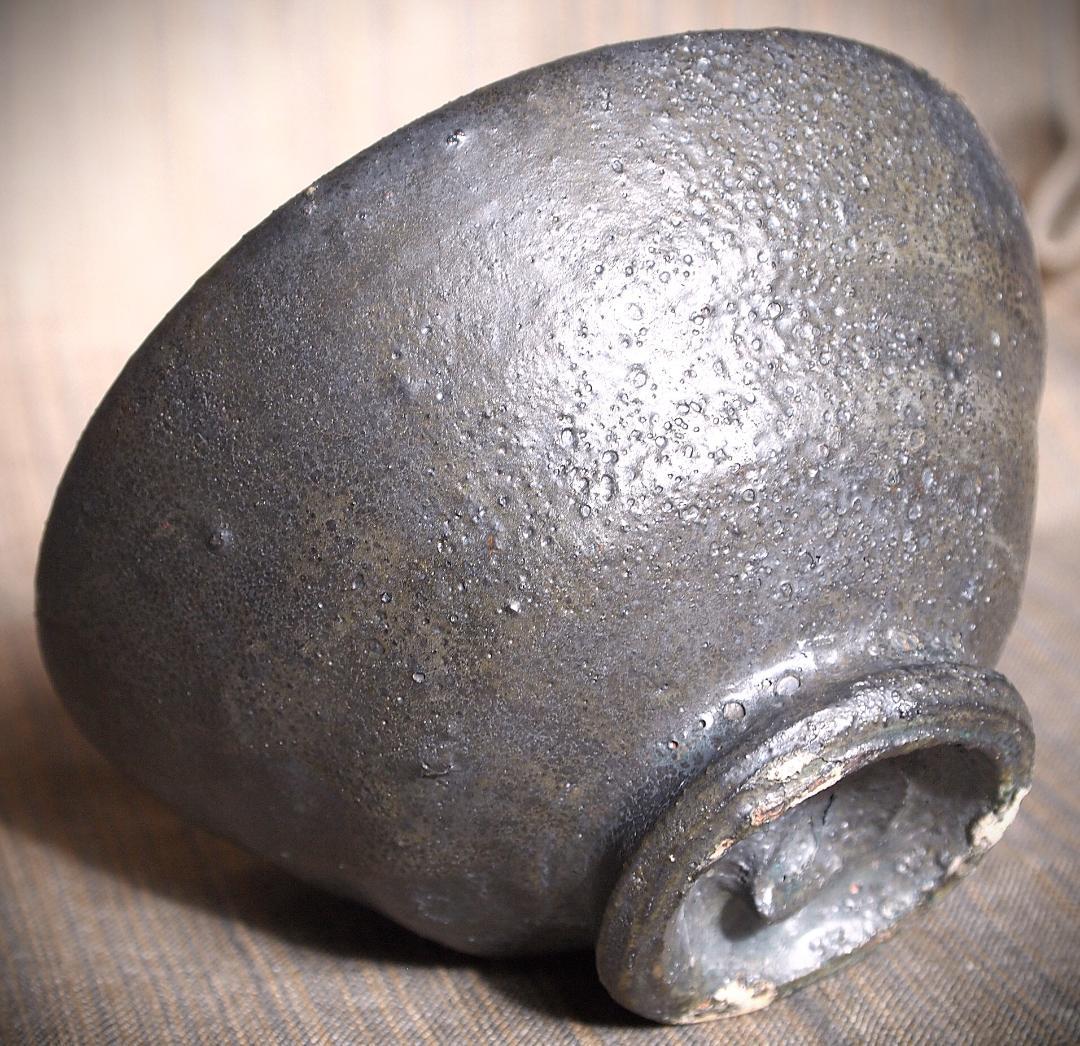 人気作家☆加地学【師：森岡成好】☆窯変黒茶碗E