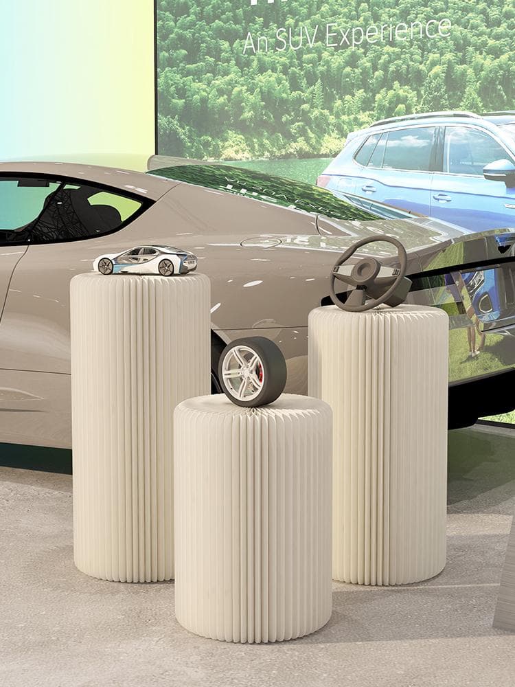 ディスプレイスタンド 折りたたみ式円柱高さ98㎝直径20㎝展示台陳列台