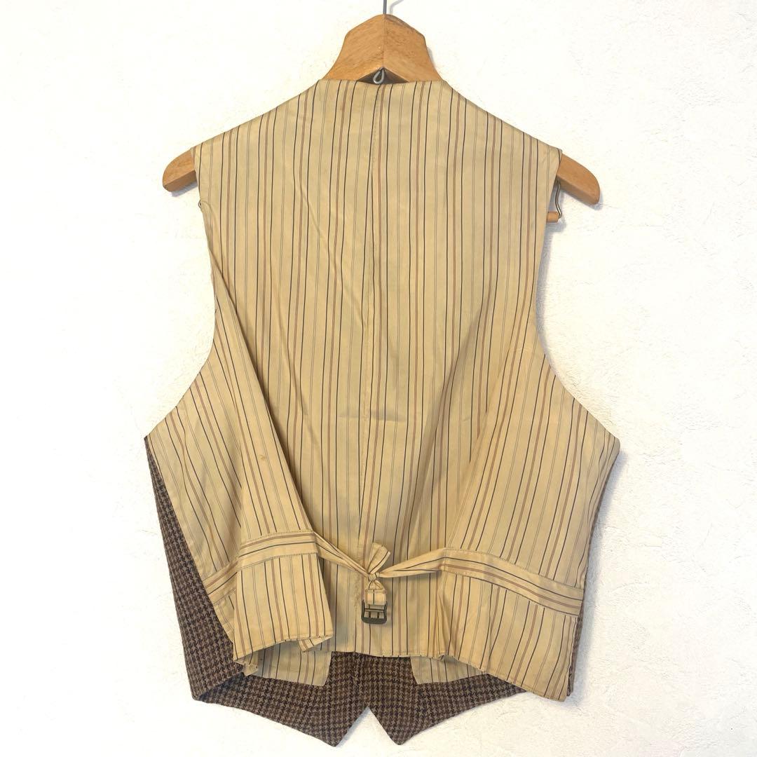 ラルフローレン ツイードベスト Lサイズ ブラウン 千鳥格子