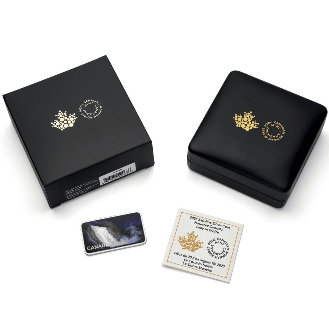 銀貨 二重絵柄埋込 カナダ 滝と幻想的な女性 カラー プルーフ 1オンス