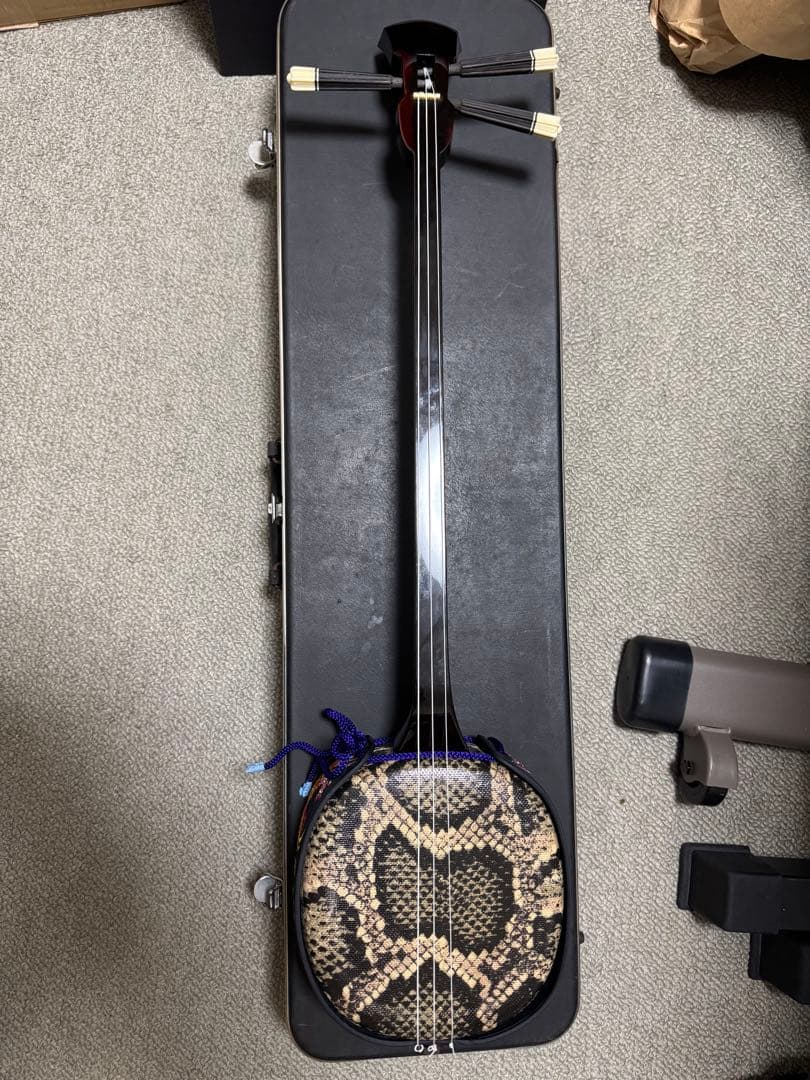 三線 人工皮 ハードケースつき