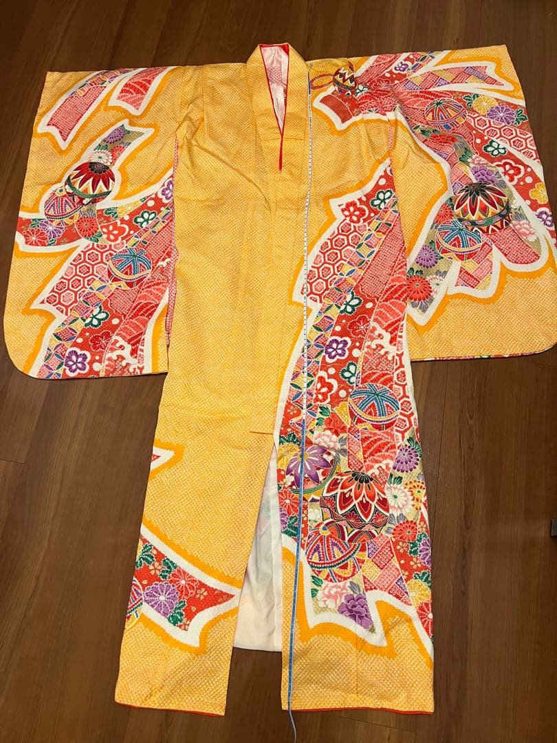 nompi　七五三用オレンジ着物と付属品セット