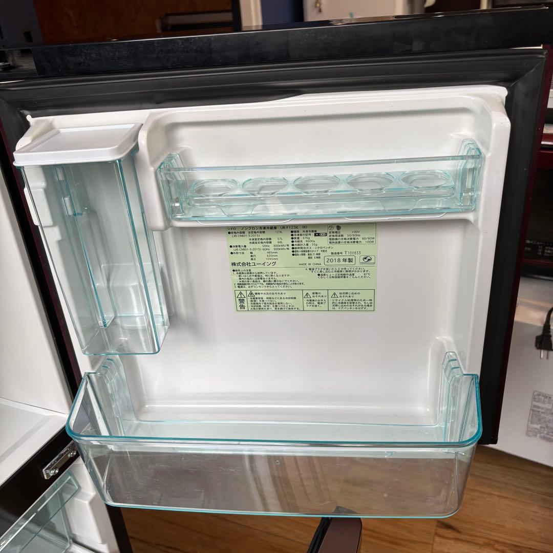 U-ING 123L 冷凍冷蔵庫 UR-F123K(R) 2018年製
